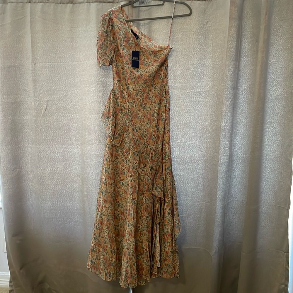 Polo Ralph Lauren Floral One Shoulder Georgette Maxi Dress